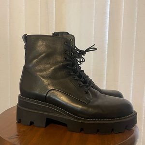 Sam Edelman Garret black leather combat boot